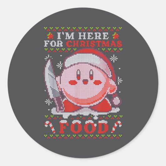 Sticker Rond I'm Here For Christmas Food (Devant)