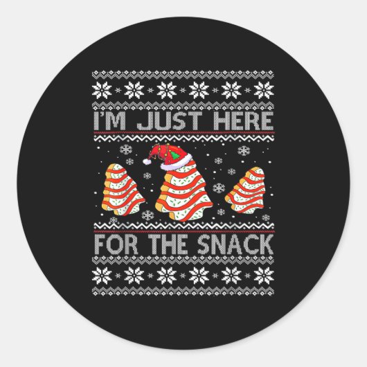 Sticker Rond I'm Just Here For The Snack Christmas Cakes Debbie (Devant)