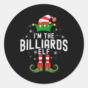 Sticker Rond Im Le Billard Elf Noël Famille Pjs Costume