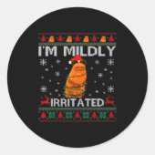 Sticker Rond I'm Mildly Irritated Marcus The Worm Christmas Fun (Devant)