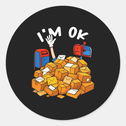 Sticker Rond I'm Ok Funny Stal Worker (Devant)