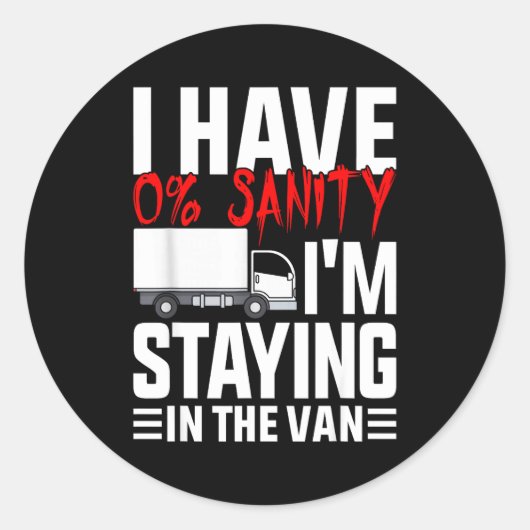 Sticker Rond I'm Staying In Tha Van Funny Phasmophobia Gamer Wo (Devant)