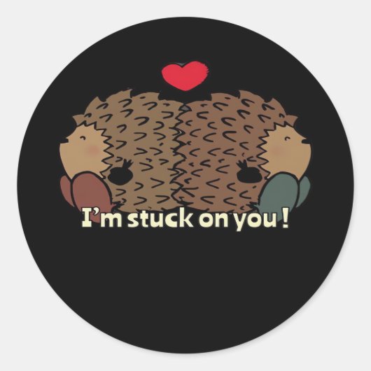 Sticker Rond Im Stuck On You Timeless Romantic Design  (Devant)
