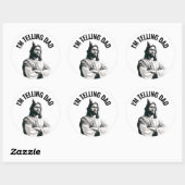 Sticker Rond I'm Telling Dad - Funny Jesus Meme (Feuille)