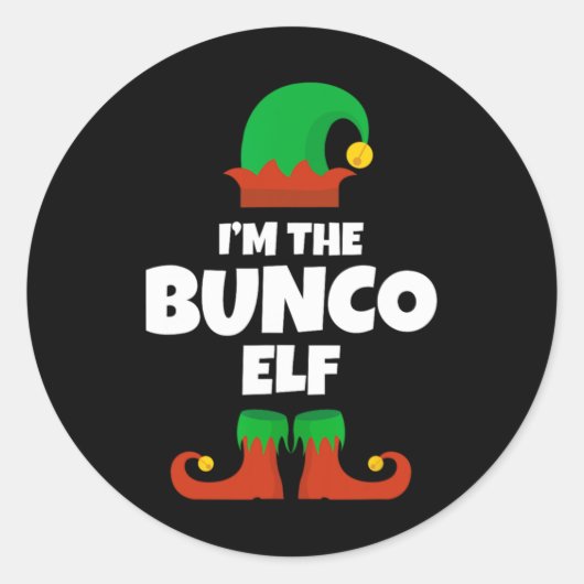 Sticker Rond Im The Bunco Elf Family Pajama Christmas Funny Bu (Devant)