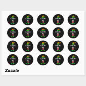 Sticker Rond I'm The Dancing Elf Family Matching Costume Christ (Feuille)