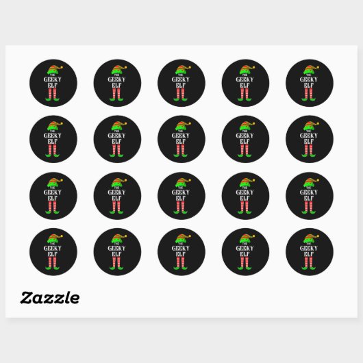 Sticker Rond I'm The Geeky Elf Family Matching Costume Christma (Feuille)