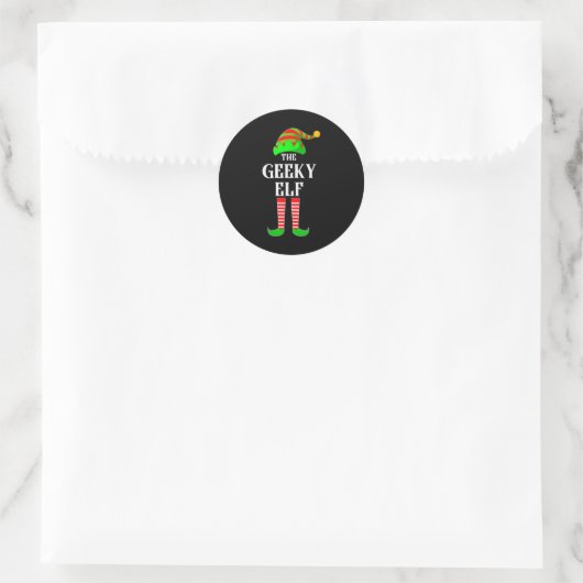 Sticker Rond I'm The Geeky Elf Family Matching Costume Christma (Sac)
