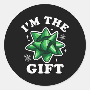 Sticker Rond I'm The Gift - Drôle laide pull de Noël - Noël