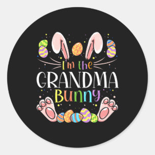 Sticker Rond I'm The Grandma Bunny Matching Family Easter Party
