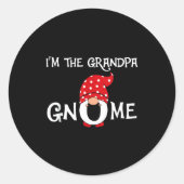 Sticker Rond I'm The Grandpa Gnome Funny Christmas Gnome (Devant)