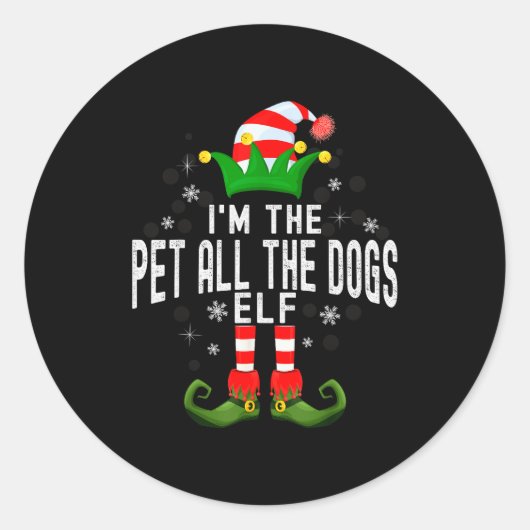 Sticker Rond I'm The Pet All The Dogs Elf Christmas Family Pjs (Devant)