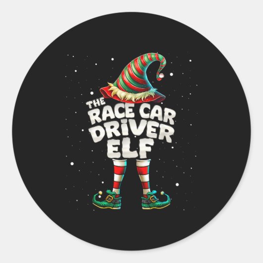 Sticker Rond I'm The Race Car Driver Elf Family Matching Group (Devant)