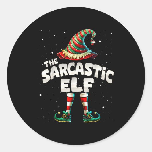 Sticker Rond I'm The Sarcastic Elf Family Matching Group Christ (Devant)