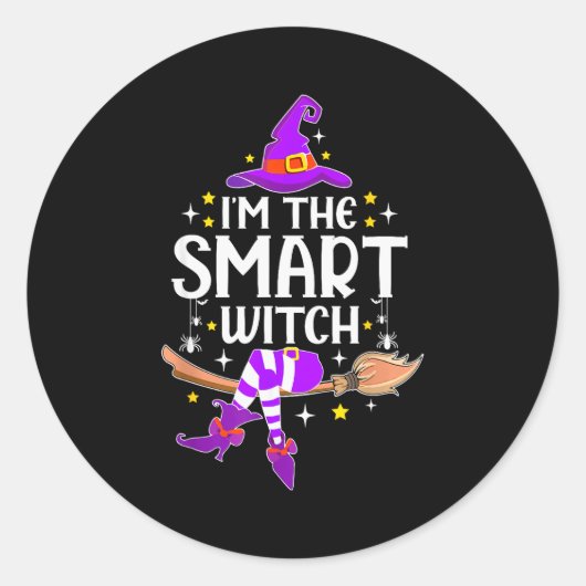 Sticker Rond I'm The Smart Witch Halloween Matching Group Costu (Devant)