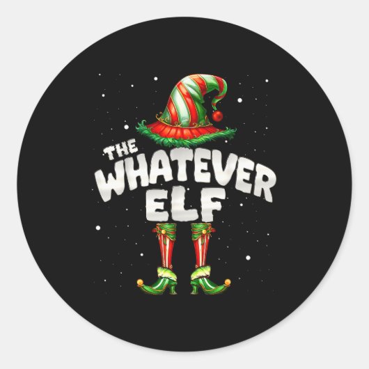 Sticker Rond I'm The Whatever Elf Family Matching Group Christm (Devant)