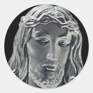Sticker Rond Image B&W Jesus