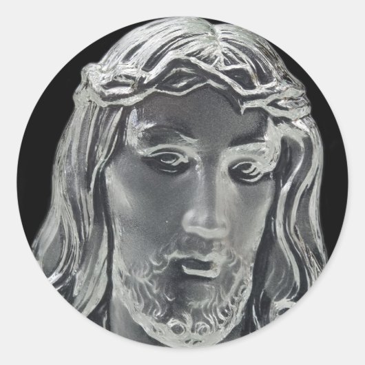 Sticker Rond Image B&W Jesus (Devant)