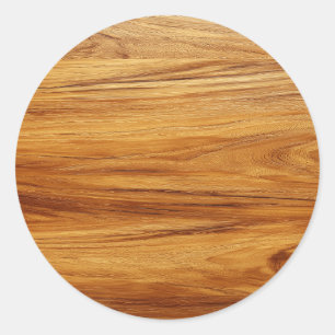 Sticker Rond Image Bois de Teck Vierge