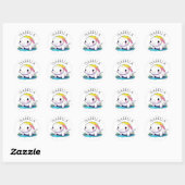 Sticker Rond Image Cute Kawaii Axolotl Personnalisée (Feuille)