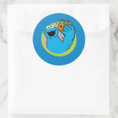 Sticker Rond Image de Cookie Monster (Sac)