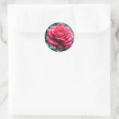 Sticker Rond Image de fleur de rose rouge élégante (Sac)