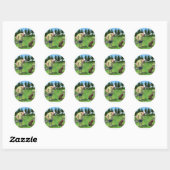 Sticker Rond Image de golf amusante (Feuille)