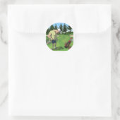 Sticker Rond Image de golf amusante (Sac)