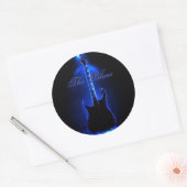 Sticker Rond Image De La Guitare Blues Sur Round Stiker (Enveloppe)