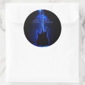 Sticker Rond Image De La Guitare Blues Sur Round Stiker (Sac)