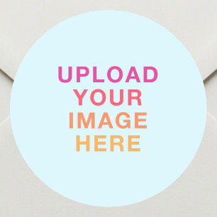 Sticker Rond Image de logo d'entreprise bleu pastel