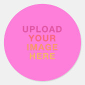 Sticker Rond Image de logo d'entreprise rose (Devant)