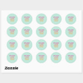 Sticker Rond Image de logo d'entreprise vert menthe (Feuille)