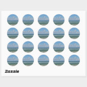 Sticker Rond Image de plage (Feuille)