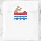 Sticker Rond Image d'icône de canot en couleur (Sac)