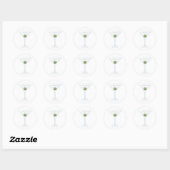 Sticker Rond Image en verre Martini (Feuille)