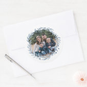 Sticker Rond Image Hanoukka Blue Wreath (Enveloppe)