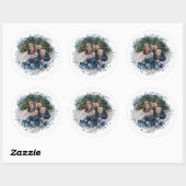 Sticker Rond Image Hanoukka Blue Wreath (Feuille)
