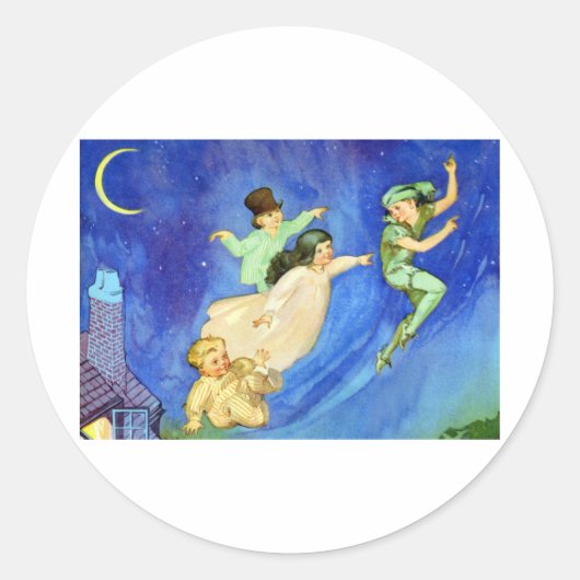 STICKER ROND IMAGE ICONIQUE DE PETER PAN (Devant)
