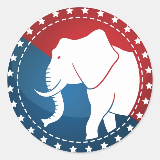 Sticker Rond Image illustrée par Kozzi-d'un éléphant-badge-5000 (Devant)