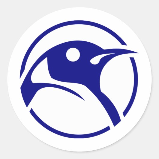 Sticker Rond Image linux Penguin (Devant)