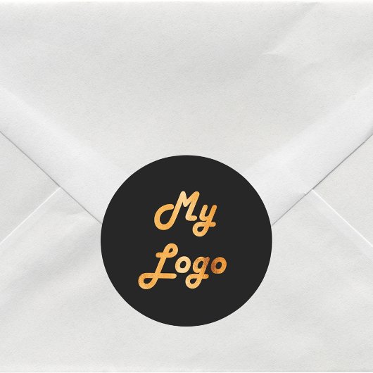 Sticker Rond Image logo personnalisé entreprise noir or