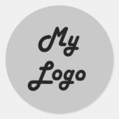 Sticker Rond Image logo personnalisé gris commercial (Devant)