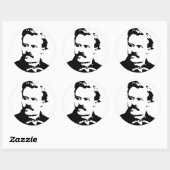 Sticker Rond Image Nietzsche (Feuille)
