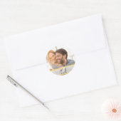 Sticker Rond Image photo mariage glamour et doré moderne (Enveloppe)