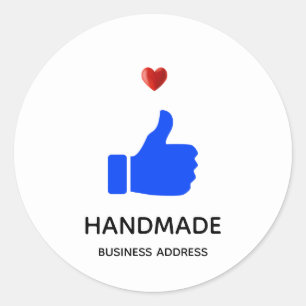Sticker Rond Image pouce levé personnalisée sur fond blanc