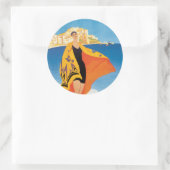 Sticker Rond Image vintage Côte d'Azur (Sac)