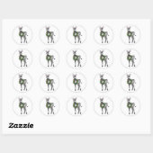 Sticker Rond Image Zebra de Noël mignon (Feuille)