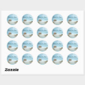 Sticker Rond Imaginaire Beach Enveloppe de mariage (Feuille)