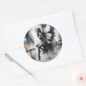 Sticker Rond Imaginaire de fée pluvieux rues de rêve monde (Enveloppe)